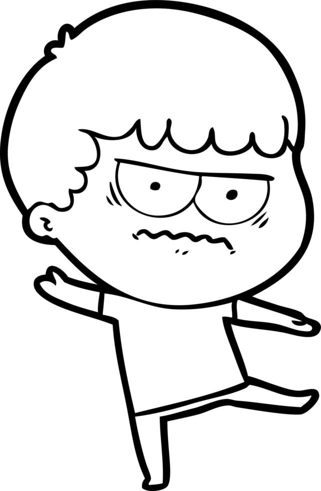 cartoon annoyed man vector