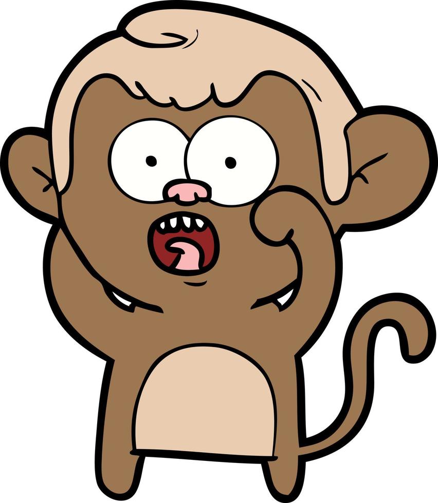 cartoon shocked monkey vector