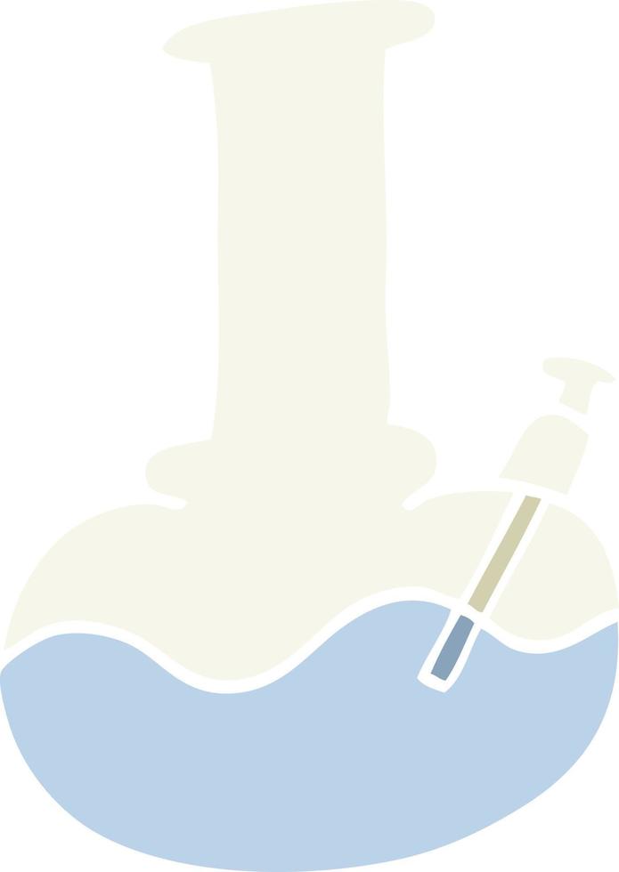 flat color illustration cartoon water pipe vector