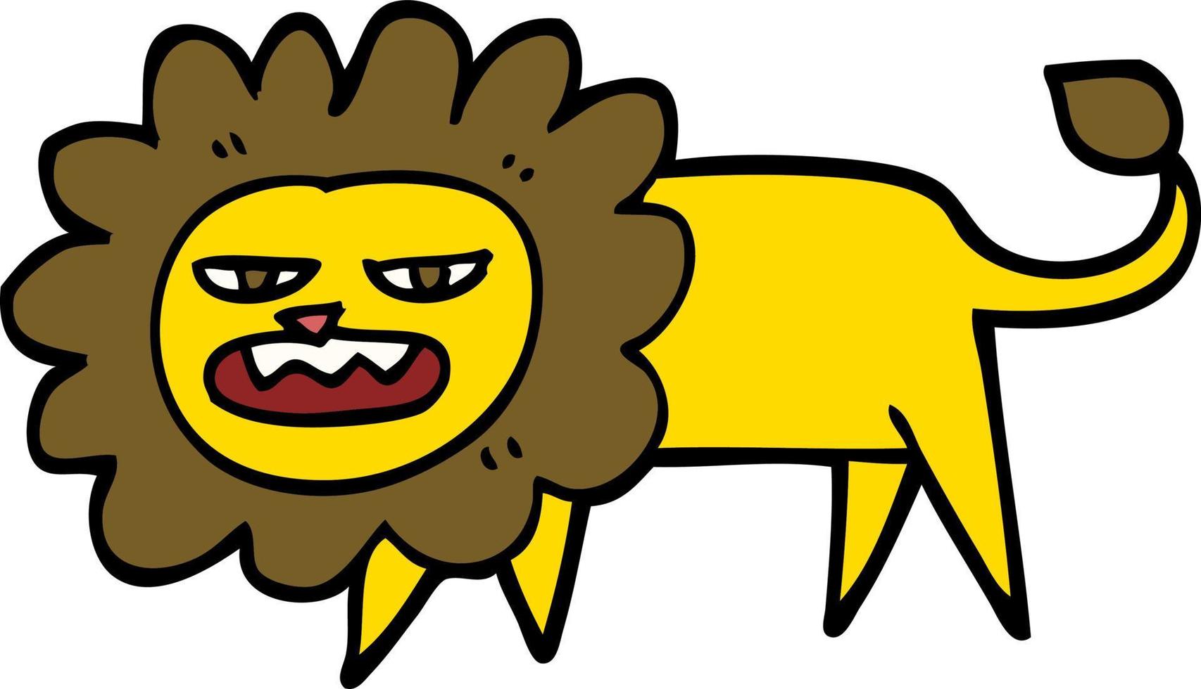 hand drawn doodle style cartoon angry lion vector