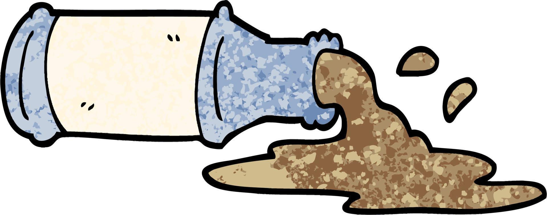 grunge textured illustration cartoon spilled beer 12475244 Vector Art