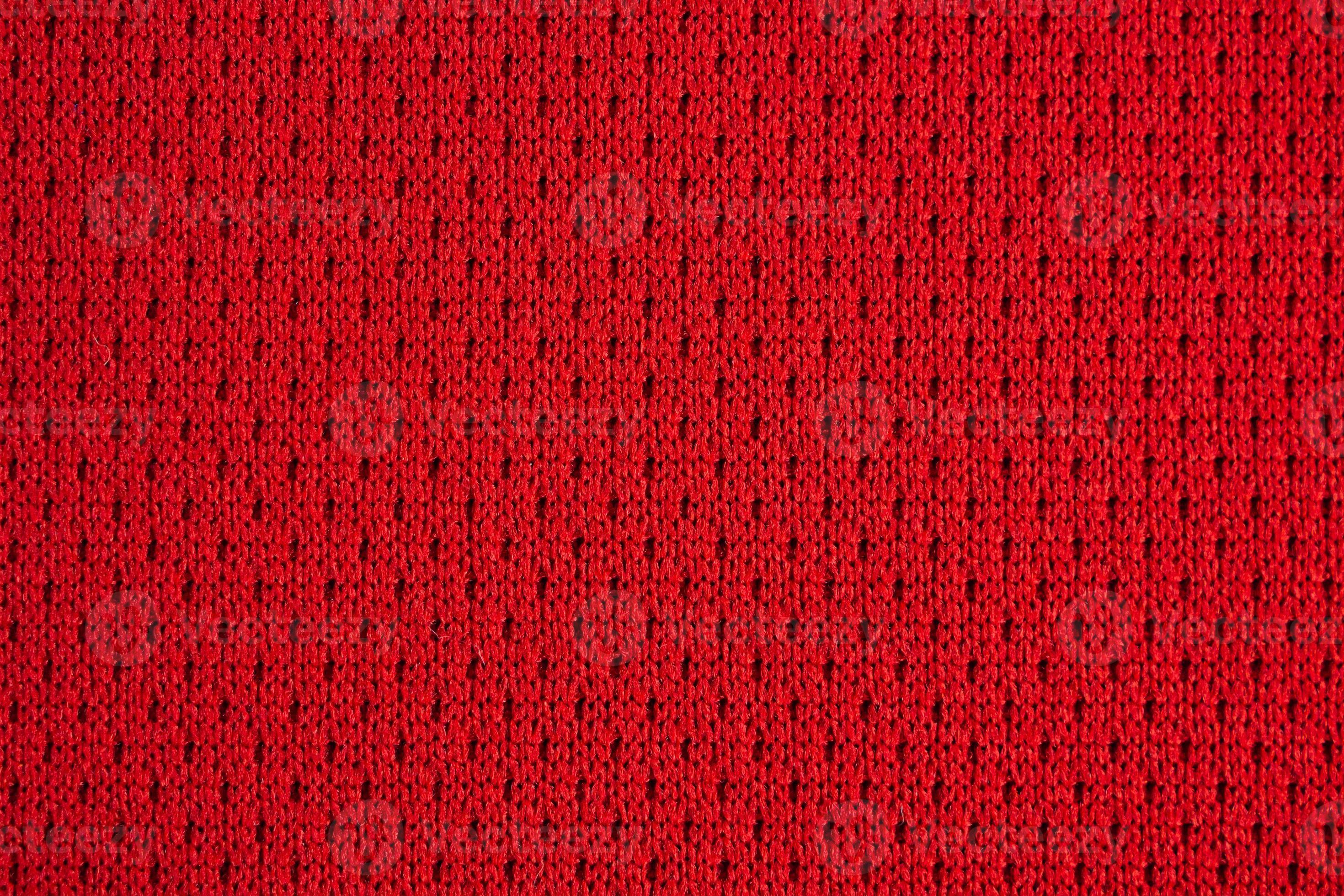 textura de camiseta de fútbol de tela de ropa deportiva roja de cerca