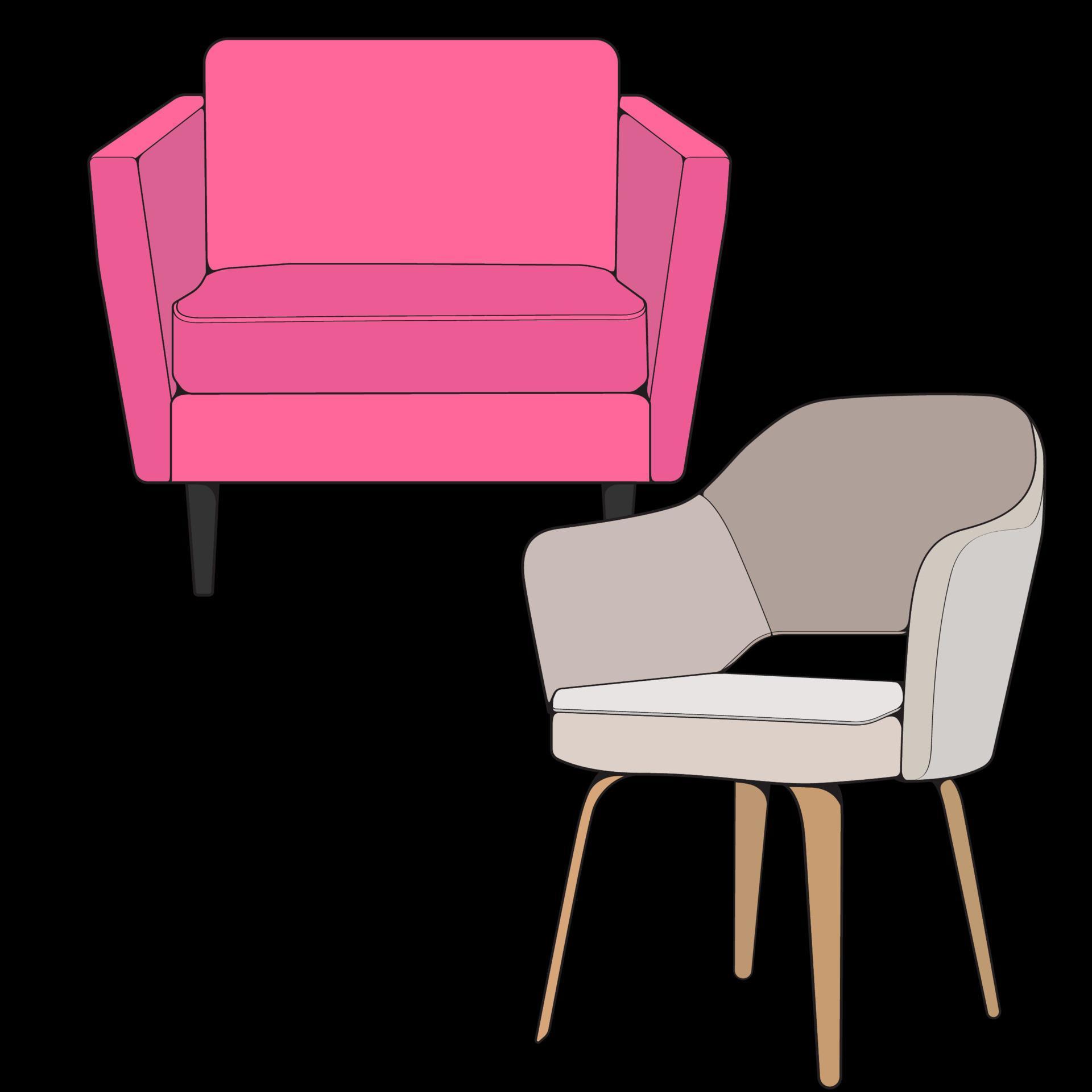 Sofa or couch color block illustrator. color block furniture for living ...