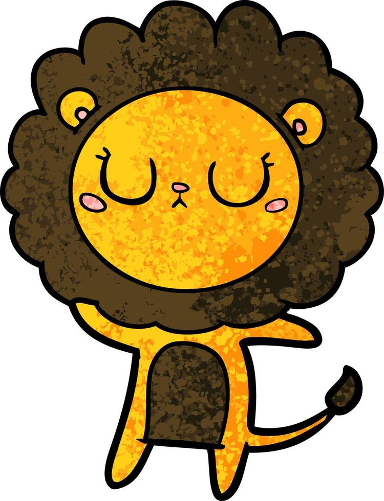 cartoon lion with closed eyes vector