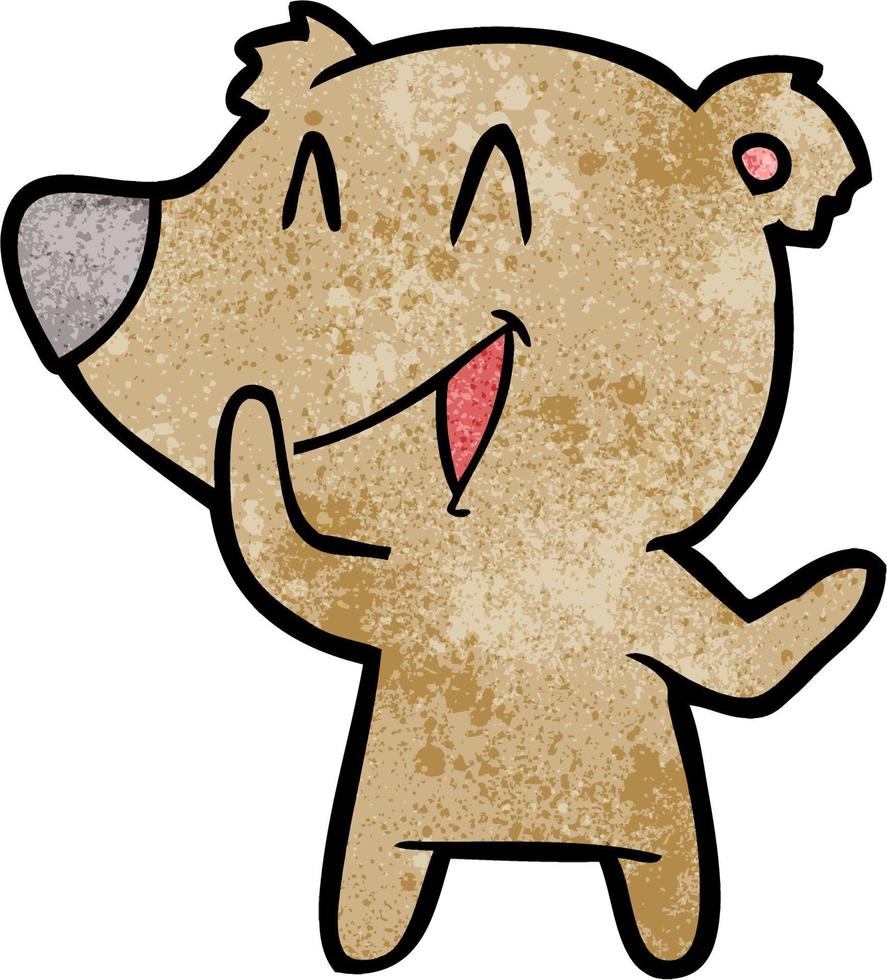 dibujos animados de oso riendo vector