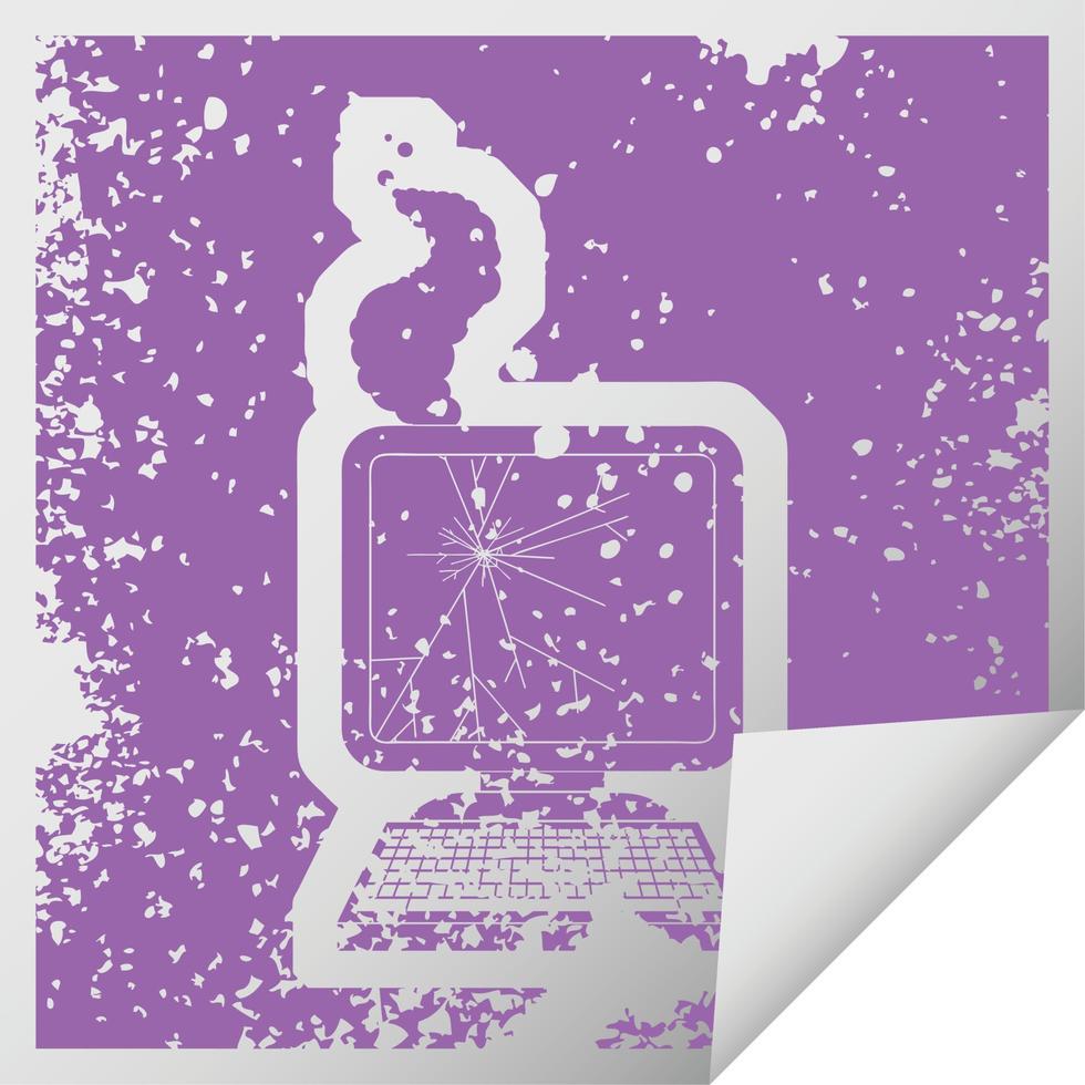 broken computer graphic vector illustration icon