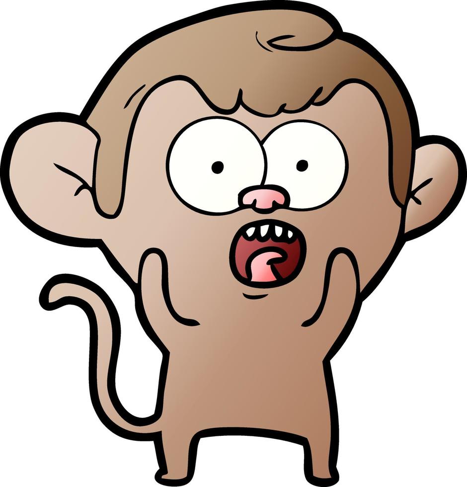 cartoon shocked monkey vector