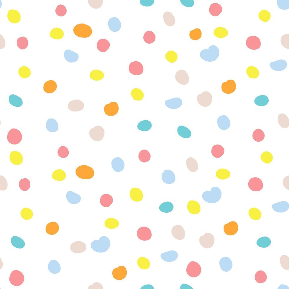 Confetti Background, Creative Design Templates. Seamless pattern. Multi-colored circles on a white background. Vector repeating texture.