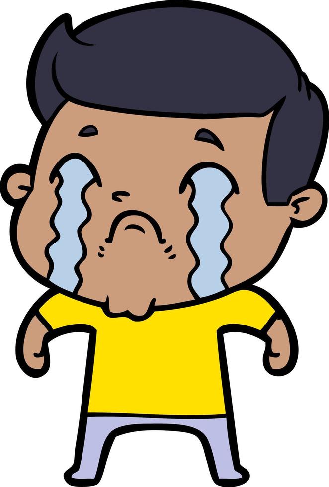 hombre de dibujos animados llorando vector