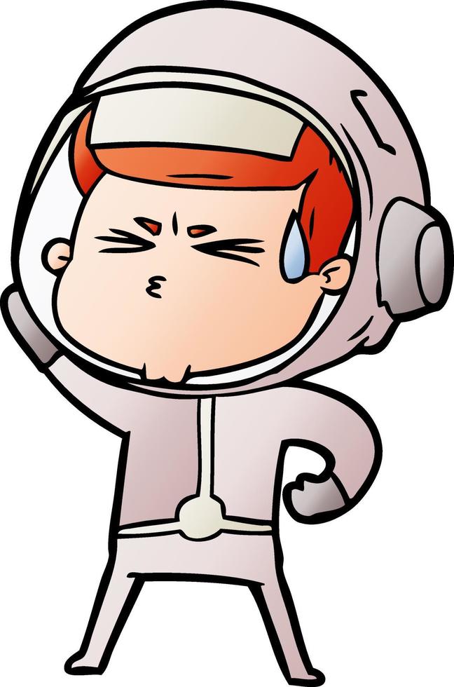 cartoon stressed astronaut vector