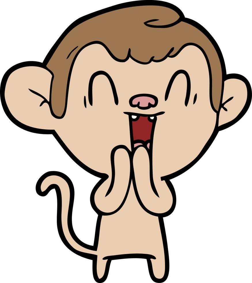cartoon laughing monkey vector