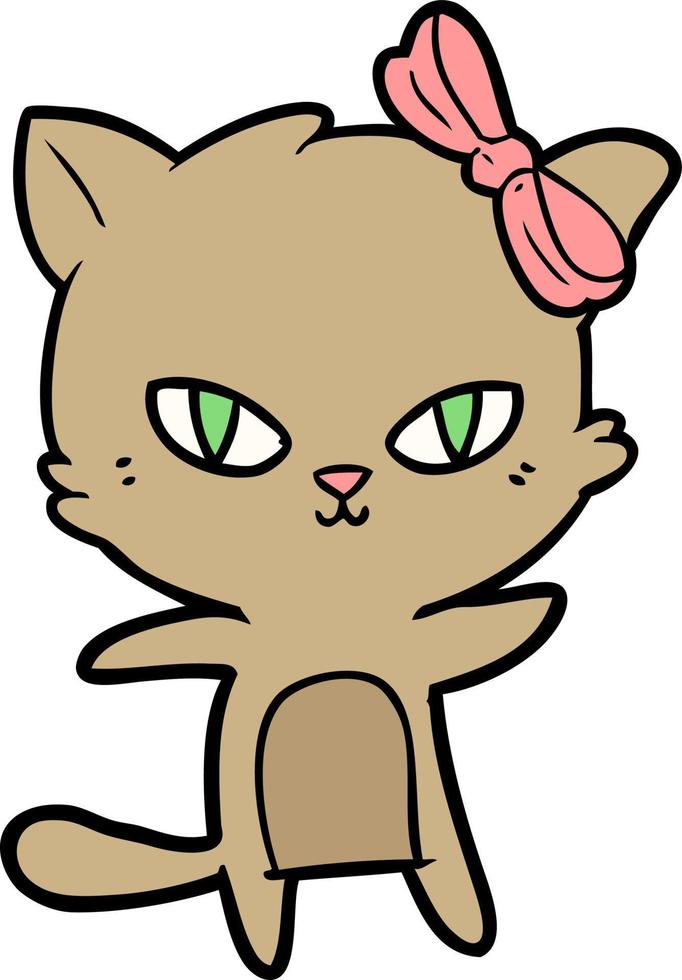 lindo gato de dibujos animados vector