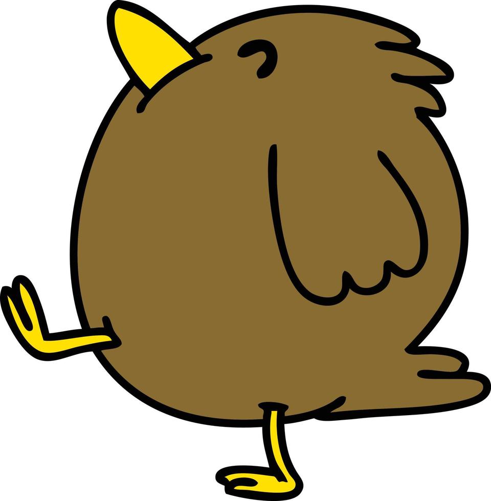 cartoon of a happy bird walking vector