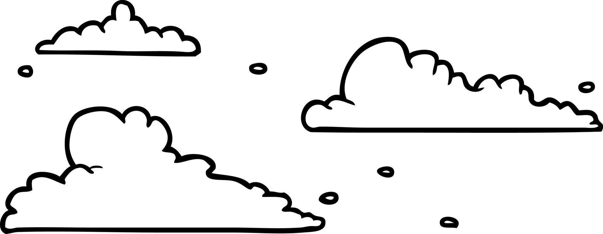 line drawing of a clouds drifting by vector
