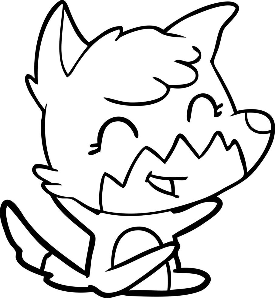 happy cartoon fox vector