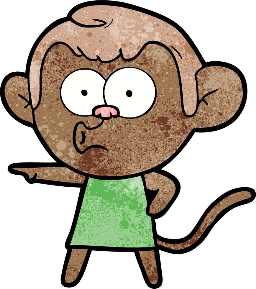 cartoon pointing monkey vector
