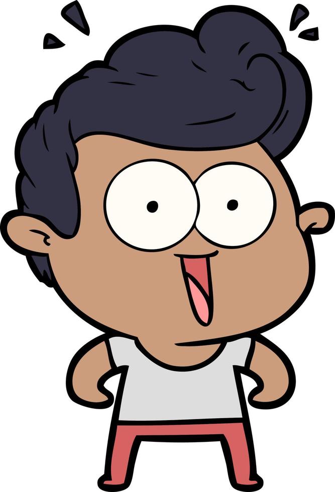 cartoon excited man vector