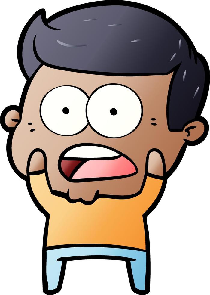 cartoon shocked man vector