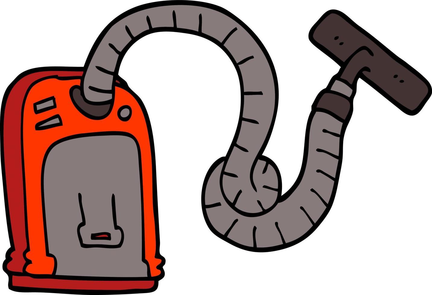 hand drawn doodle style cartoon vacuum cleaner vector
