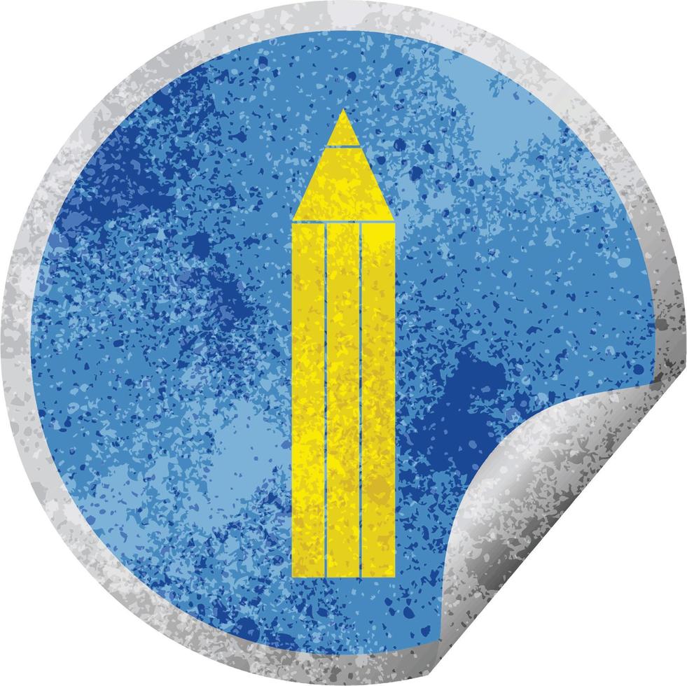 pencil vector illustration circular peeling sticker