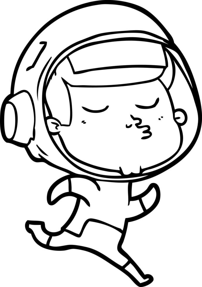 cartoon confident astronaut vector