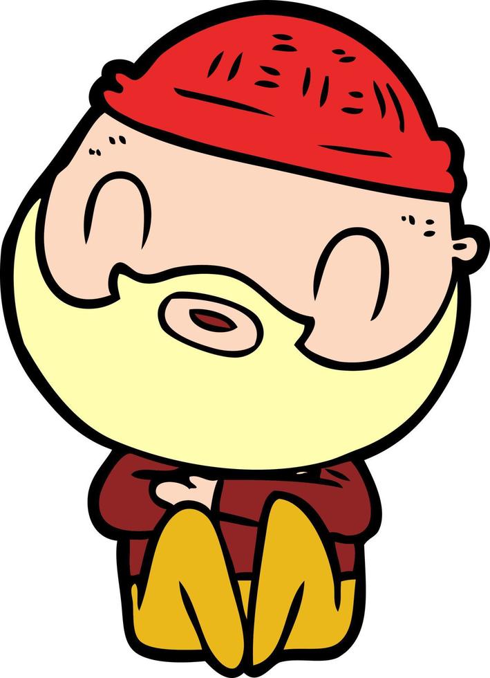 cartoon bearded man vector