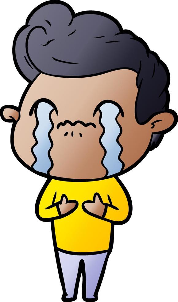 cartoon man crying vector