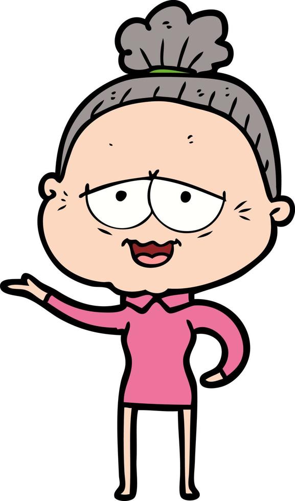 cartoon happy old lady 12475949 Vector Art at Vecteezy