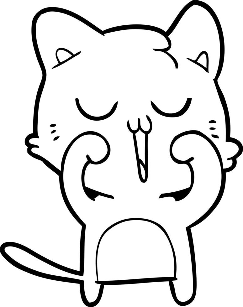 cartoon cat singing vector