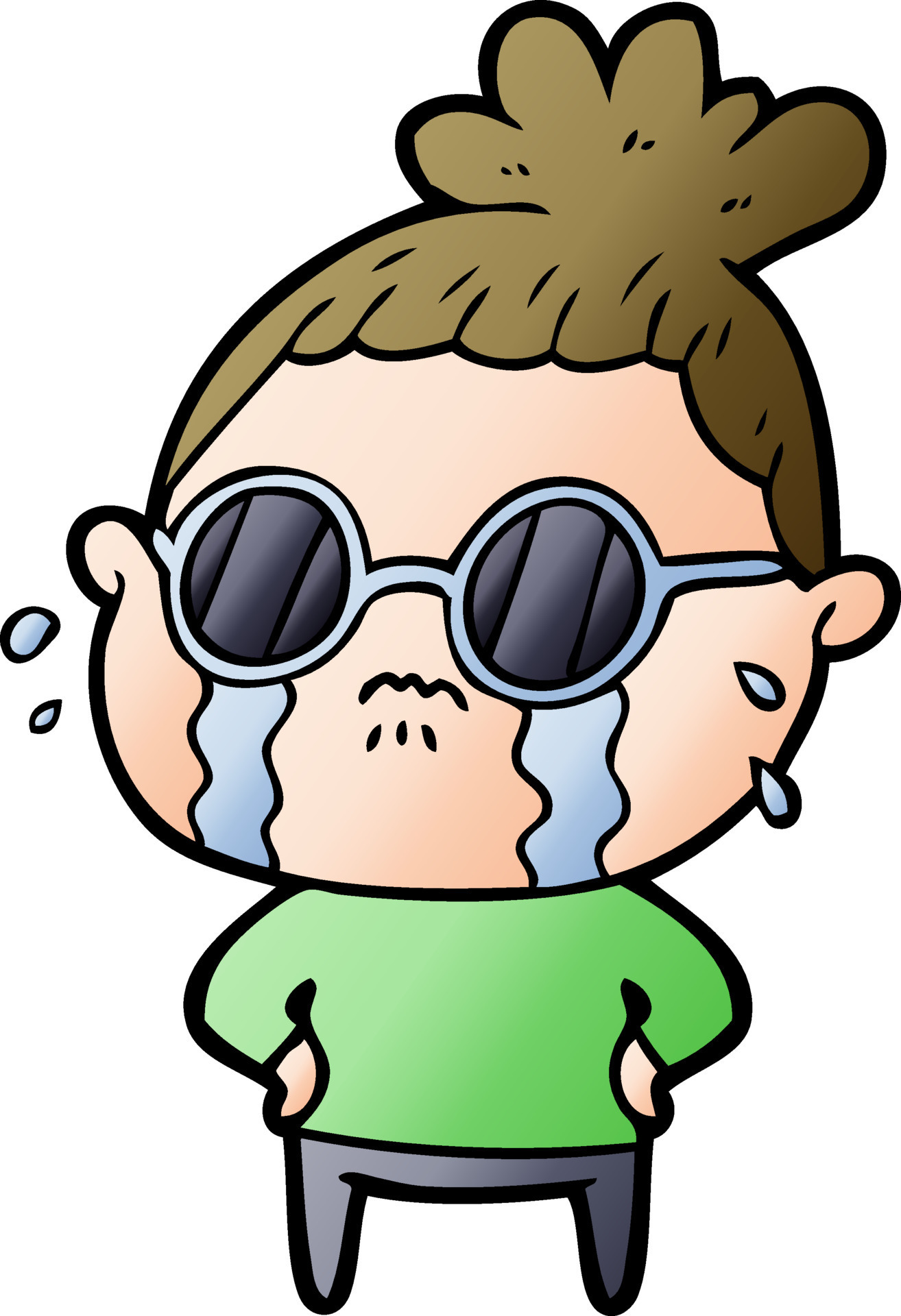 cartoon crying woman wearing sunglasses 12476063 Vector Art at Vecteezy