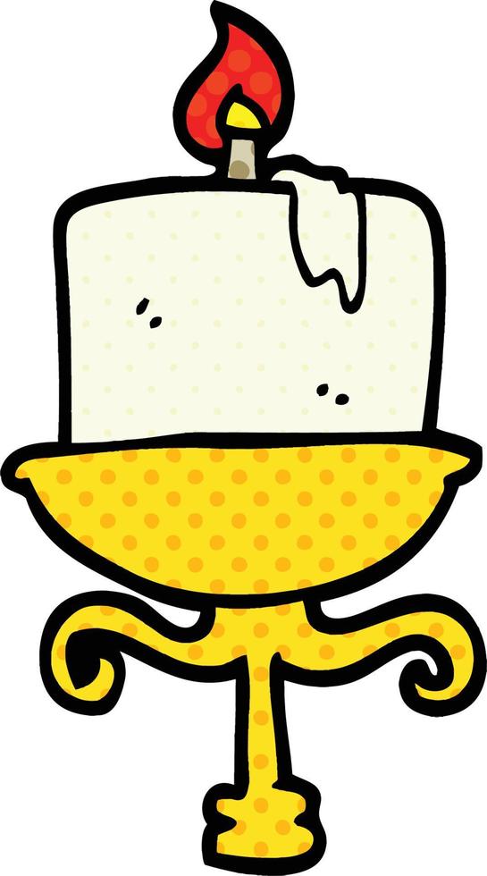 comic book style cartoon old candlestick vector