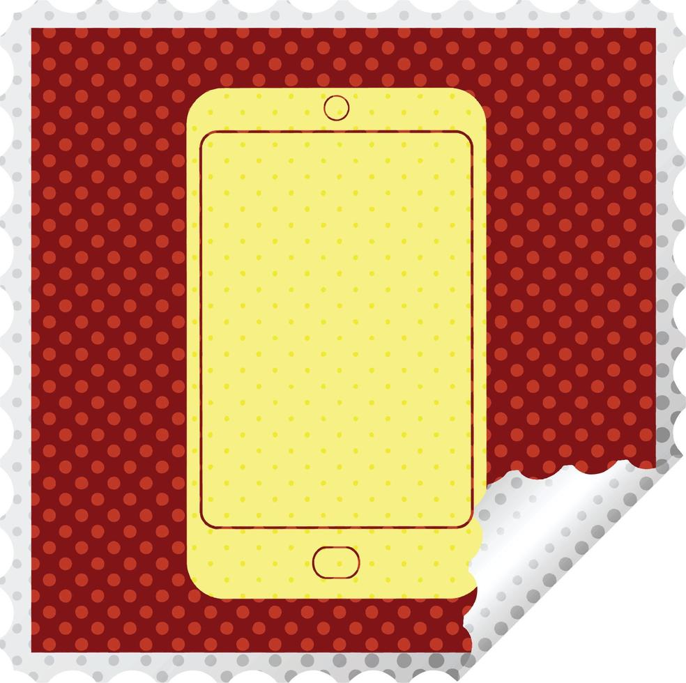 cell phone graphic square peeling sticker vector