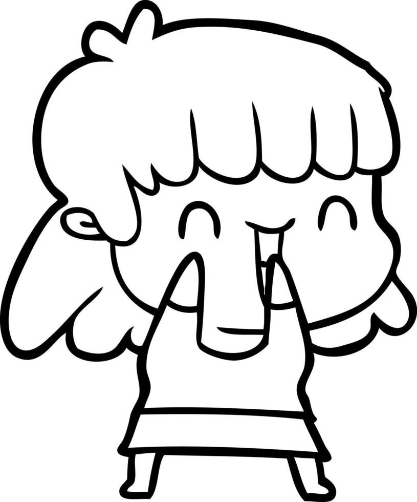 cartoon line drawing woman vector