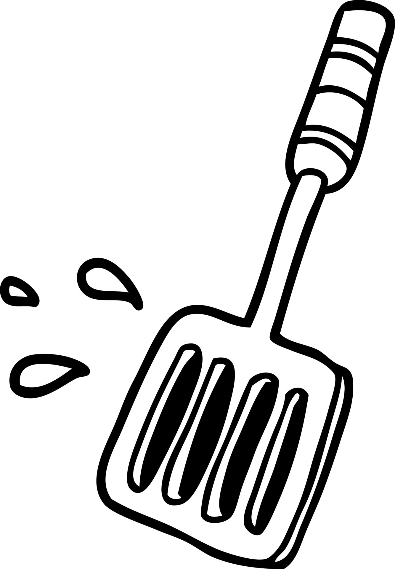 line drawing of a kitchen spatula tool 12476303 Vector Art at Vecteezy