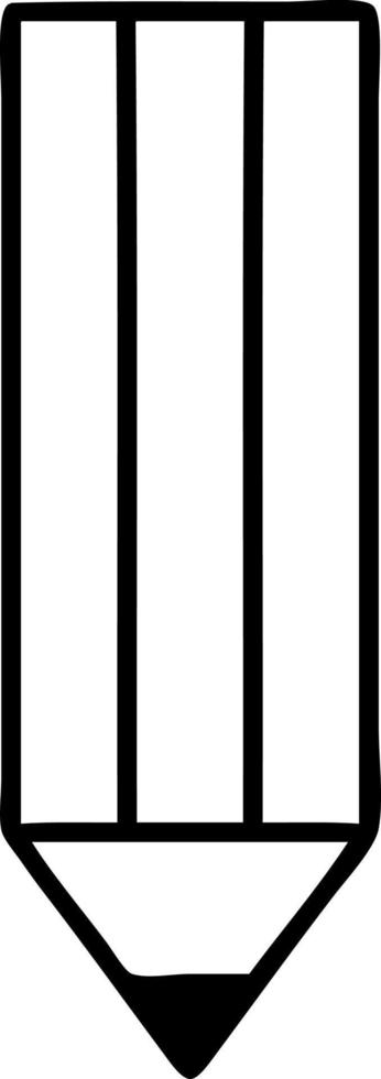 black line tattoo of a pencil vector