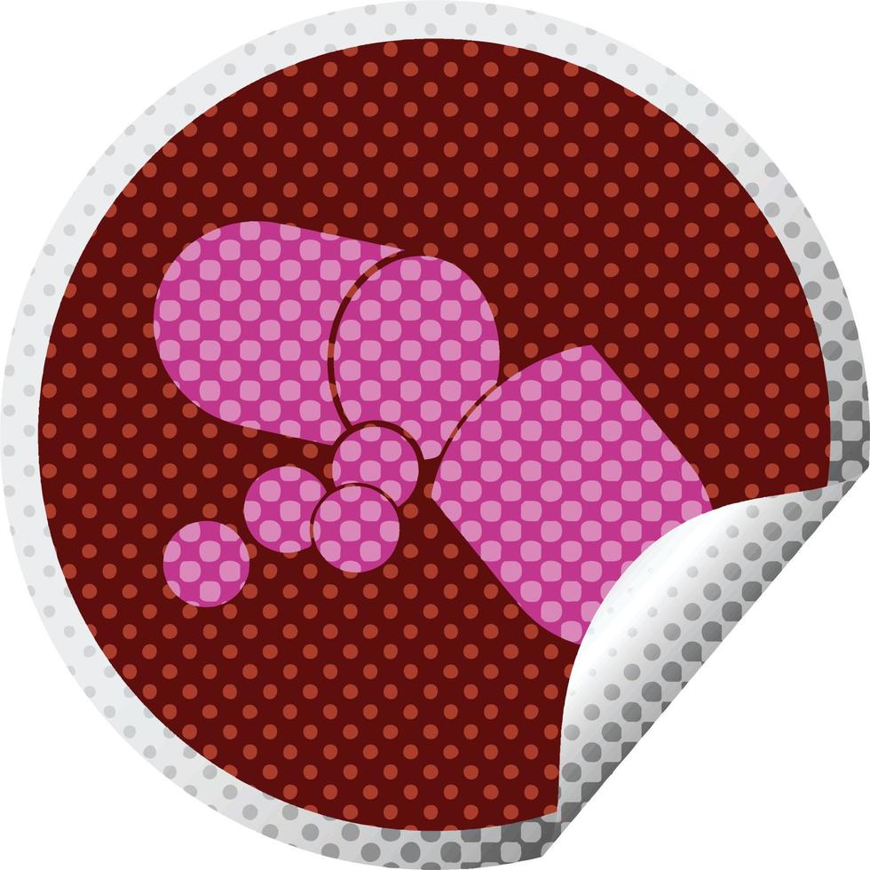 Capsule pill vector illustration circular peeling sticker