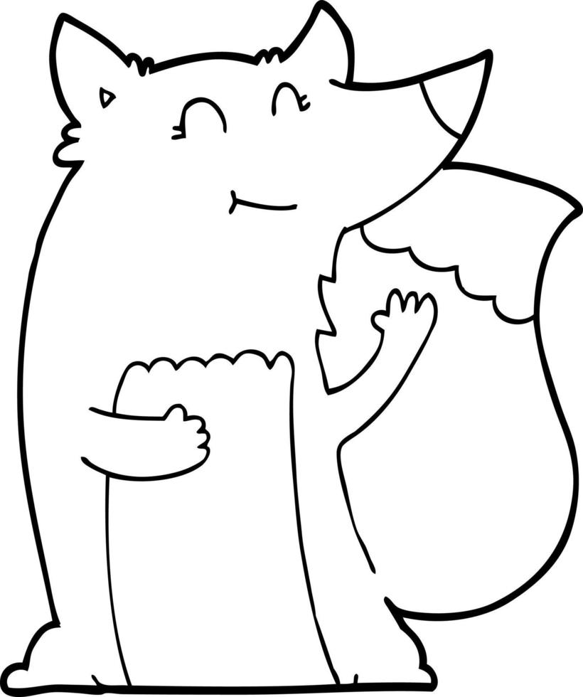 happy cartoon fox vector