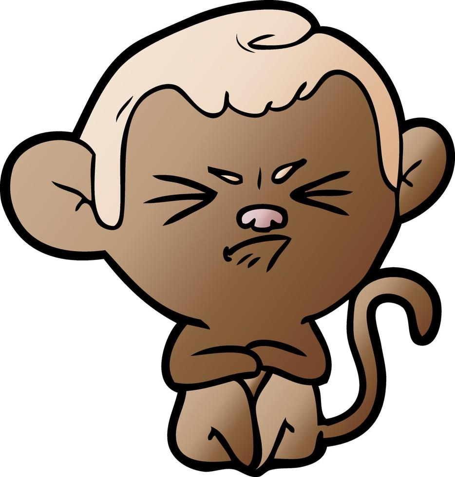 cartoon annoyed monkey vector