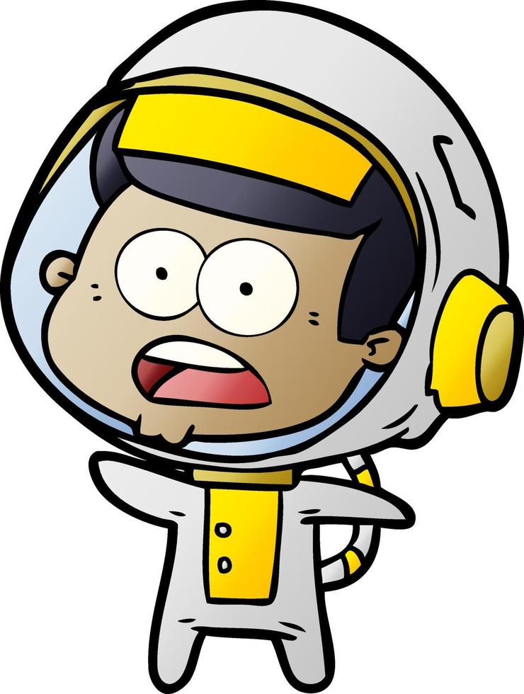 cartoon surprised astronaut vector