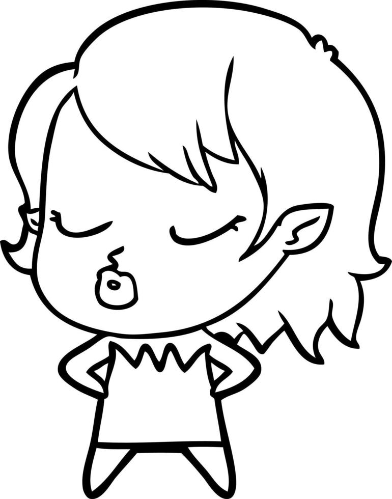 cute cartoon vampire girl vector