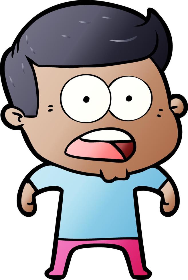 cartoon shocked man vector