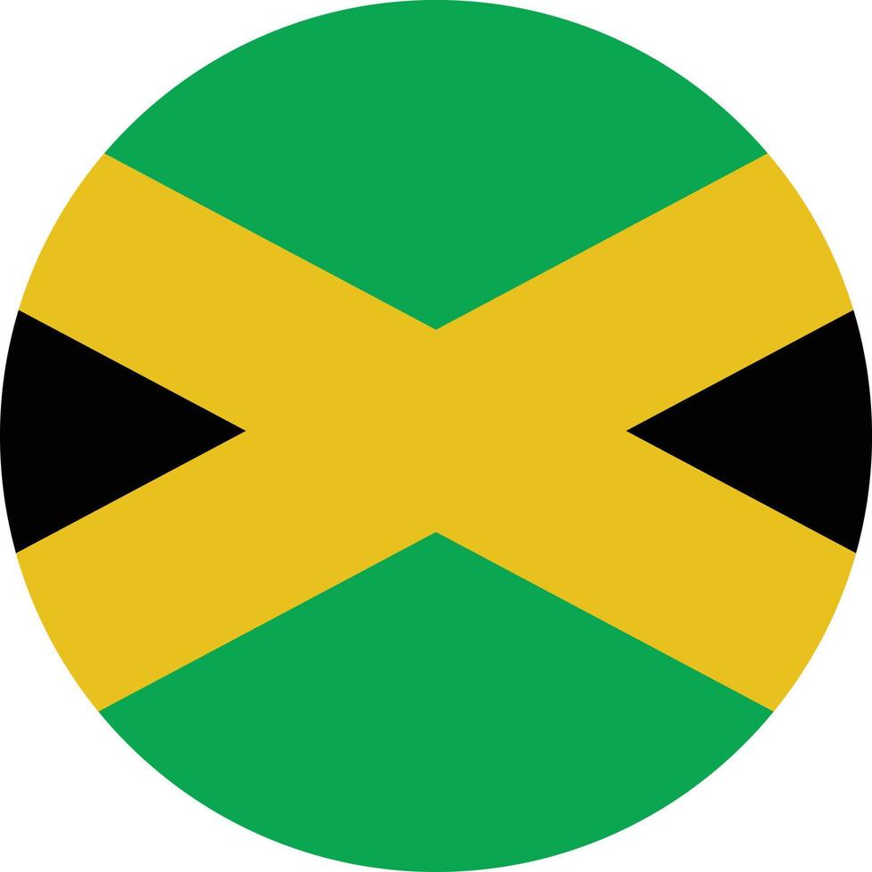 Jamaica icon circle on white background. Jamaica flag button. flat style. vector