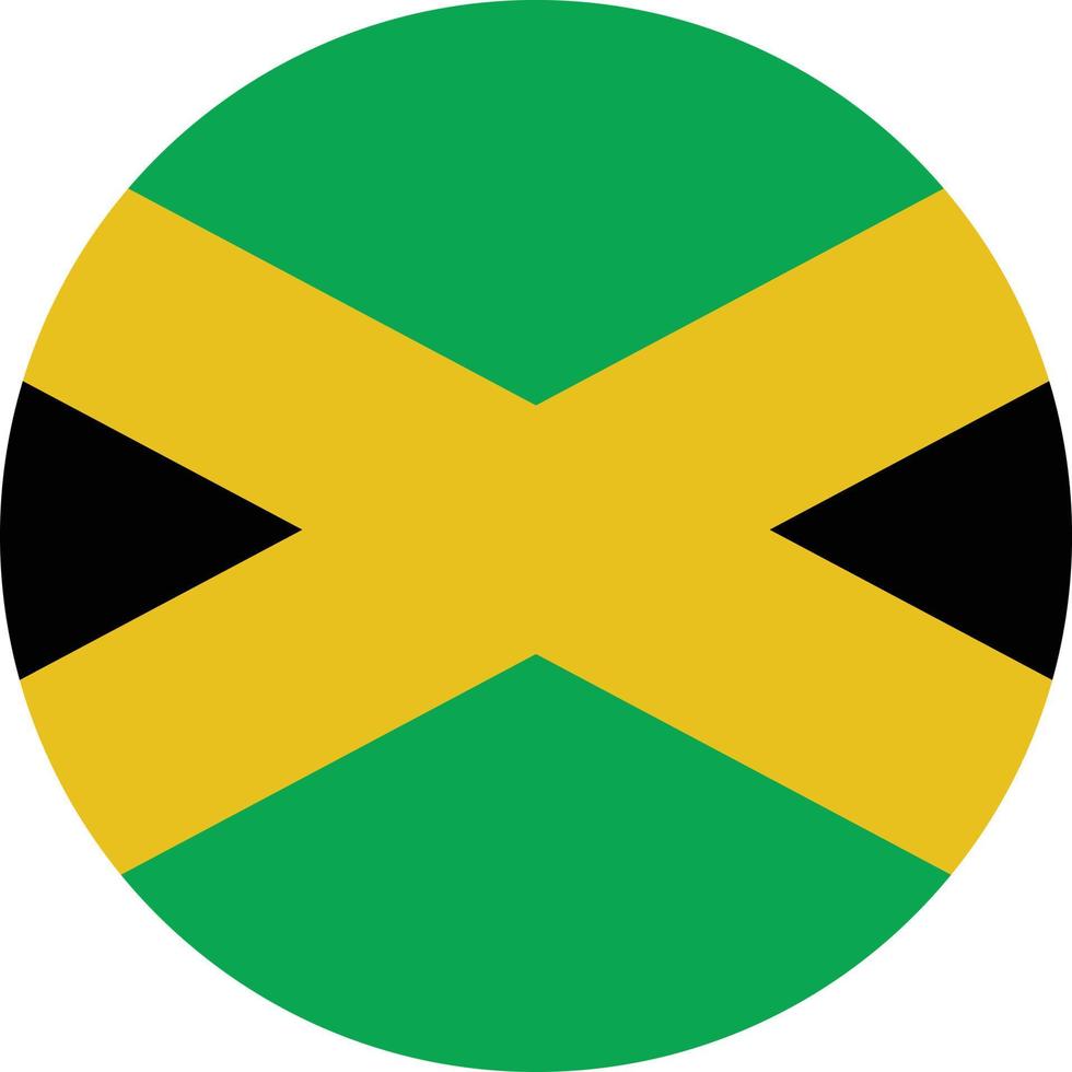 círculo de icono de jamaica sobre fondo blanco. botón de la bandera de jamaica. estilo plano vector