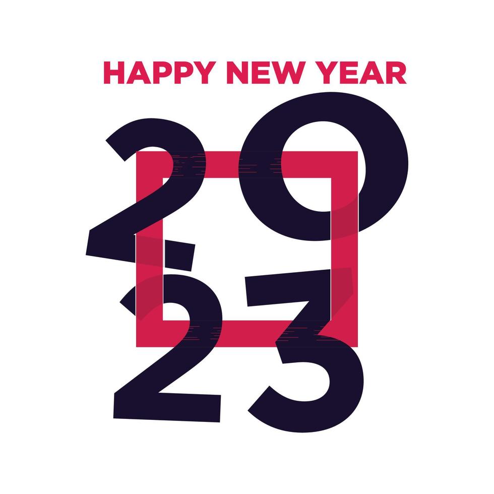 Happy New Year 2023 text design for Flyer Brochure template, card, banner vector