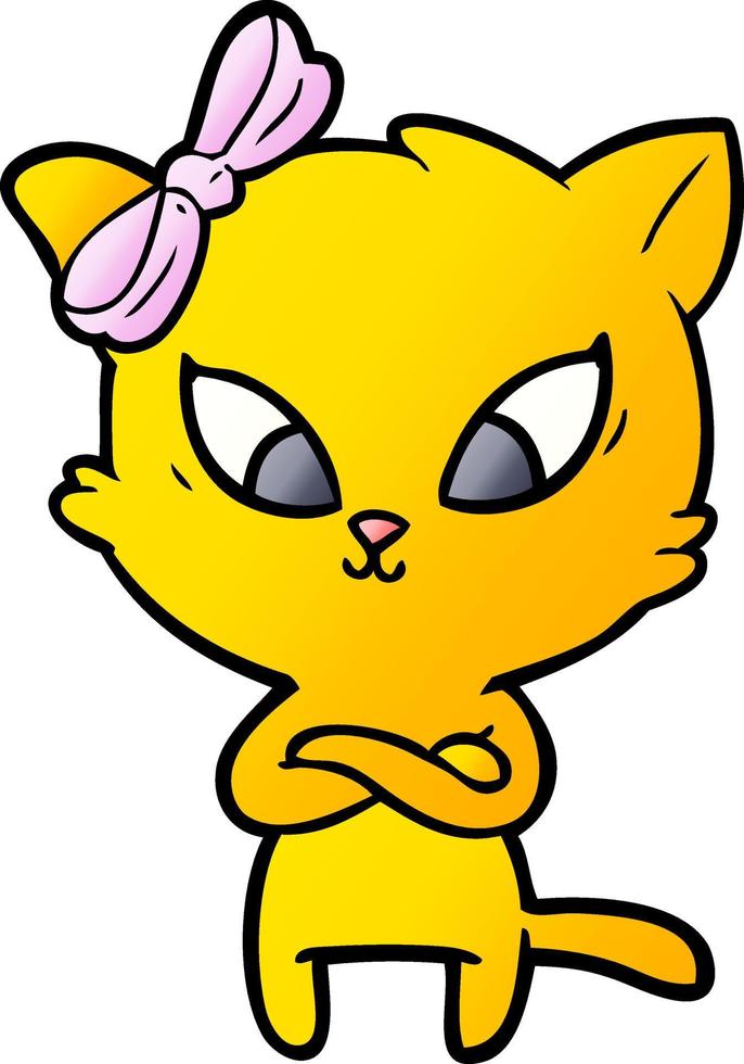 cartoon doodle character cat vector