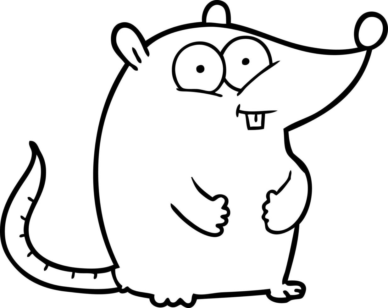 ratón de laboratorio blanco feliz de dibujos animados vector