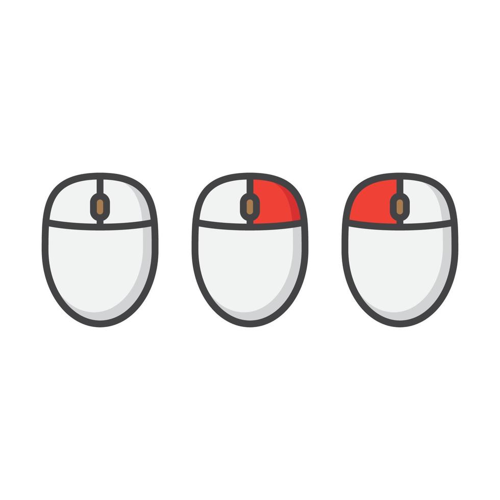 ilustración de conjunto de iconos de botón de ratón. vector