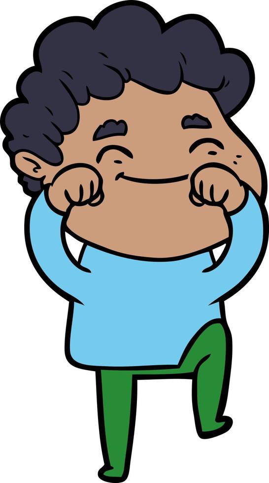 cartoon friendly man vector