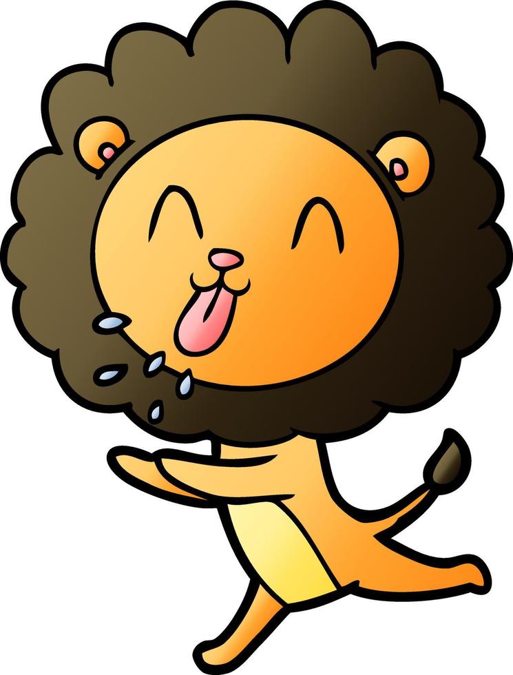 León feliz de dibujos animados vector