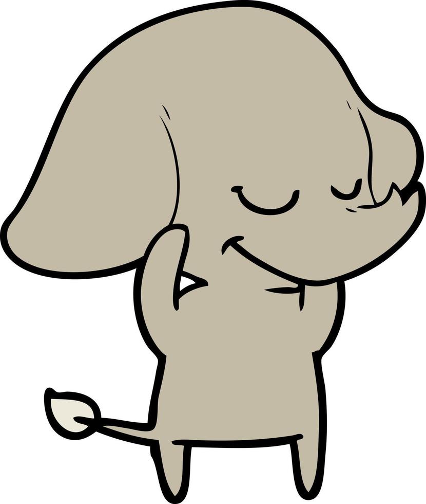 cartoon smiling elephant vector